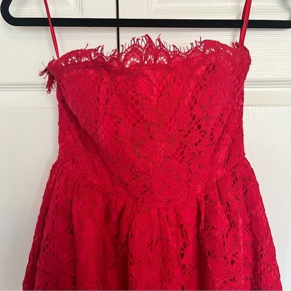Revolve X by NBD Isabelle Strapless Red Lace Dress Size 4 - Picture 4 of 13